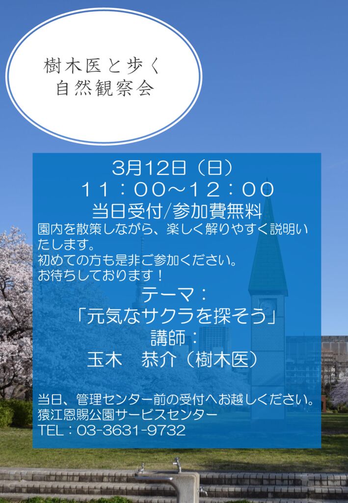 自然観察会3月の告知のサムネイル