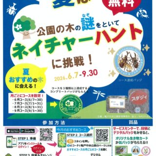 【亀戸中央公園】はなもく散歩・夏のネイチャーハントキャンペーン（８月コース）実施中です！